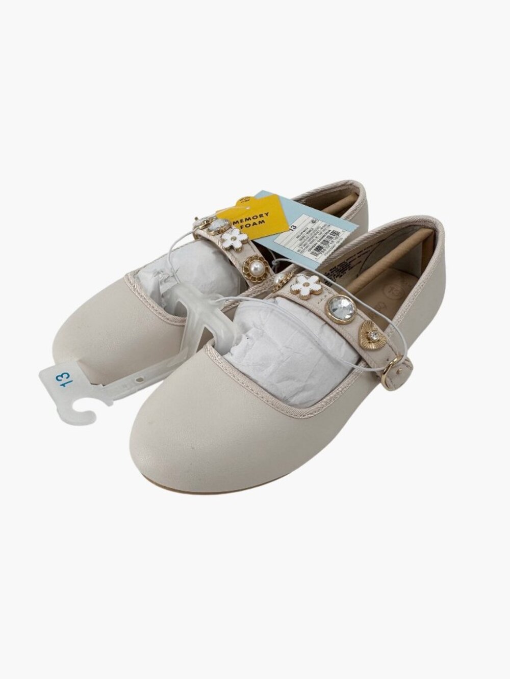 NEW Cat & Jack Kids' Marla Charm Ballet Flats - Ivory
